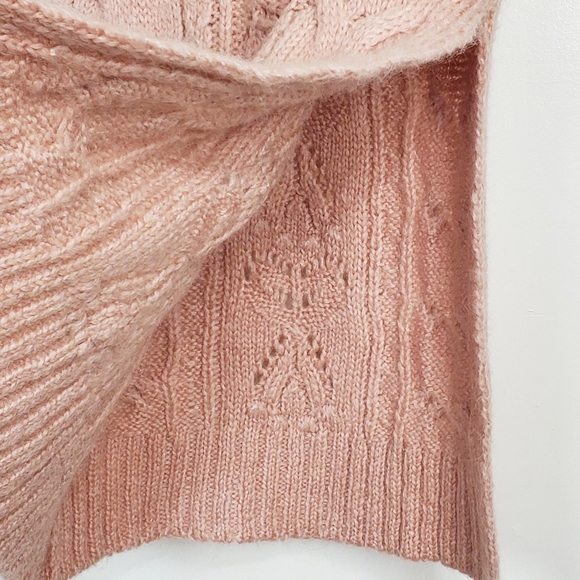 Zara size S wool alpaca blend longline v neck cable knit sweater vest oversized - Picture 5 of 8